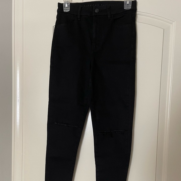 American Eagle Outfitters next level stretch black skinny jeans size 4 short - Picture 3 of 7